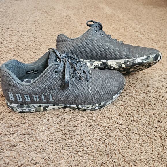 Nobull Outwork Wild Shoes Black Gray Camouflage Sneakers Mens 7.5 Womens 9 - Picture 1 of 11